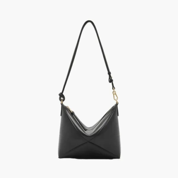 Loewe Puzzle Fold Pouch Shiny Nappa Calfskin Black