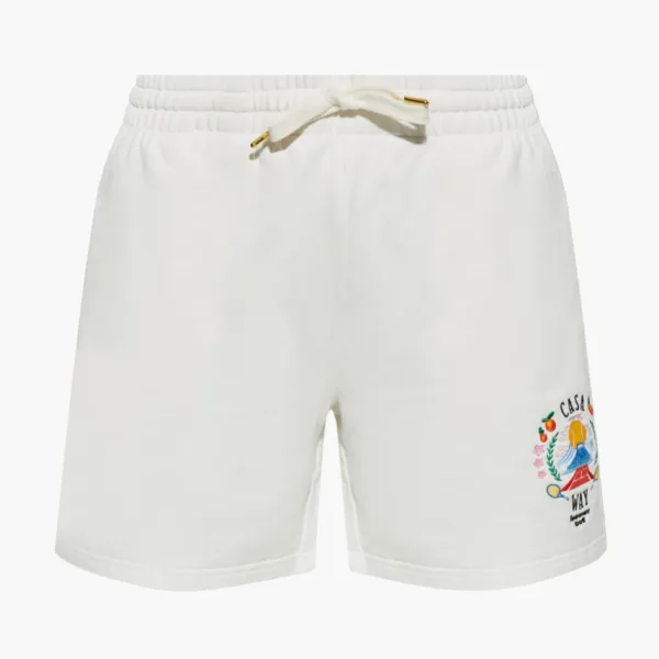 Casablanca Cotton Embroidered-logo Shorts White