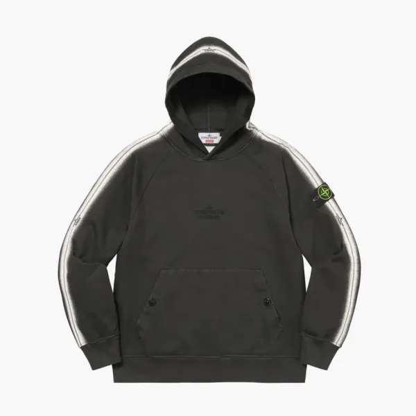 Stone Island X Supreme Stripe Hooded Sweatshirt Black