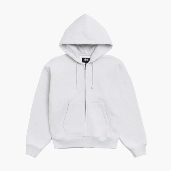 Stussy Basic Diamond Zip Hoodie Ash Heather