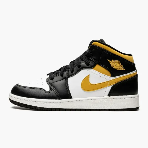 Air Jordan 1 Mid GS White Pollen Black