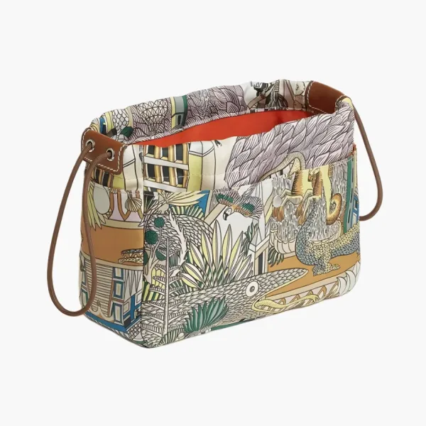 Hermes Silk With Barenia Calfskin Clutch Multicolor