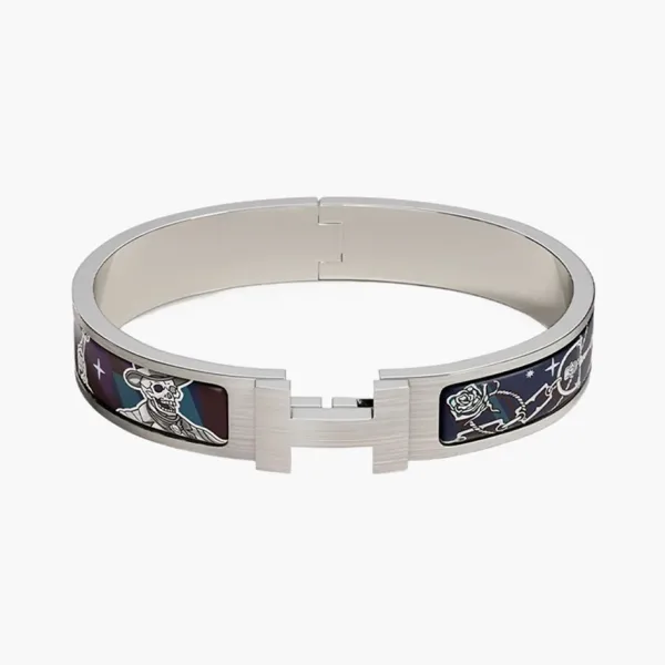 Hermès Bracelet Clic HH C'est la Fête Silver