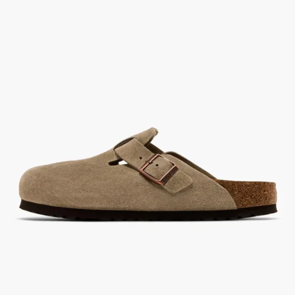 Birkenstock Boston Soft Footbed Suede Narrow Fit Taupe