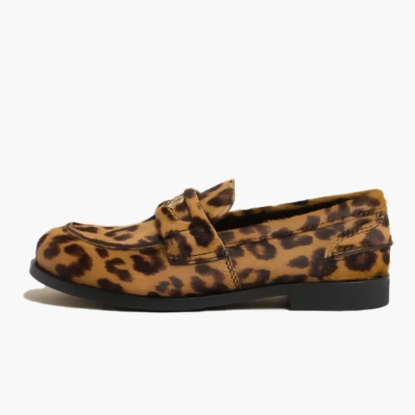 Miu Miu Leather Loafers Leopard