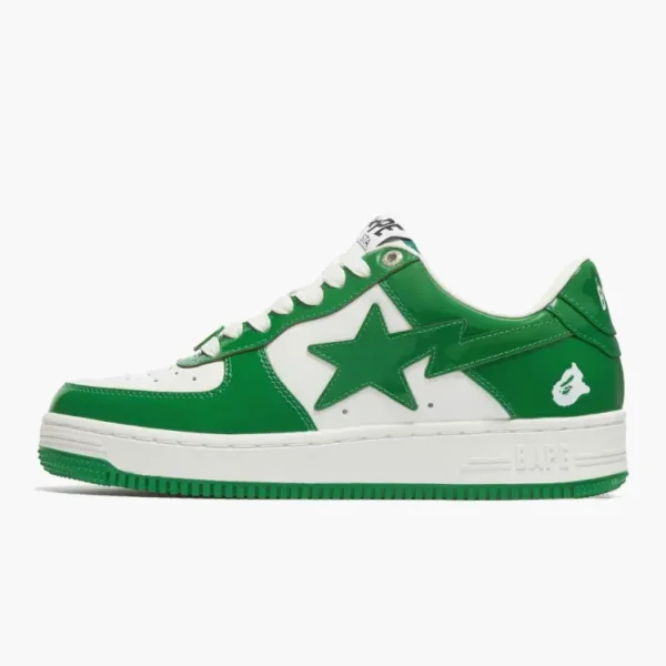 A Bathing Ape BAPE Sta Patent Leather Green White