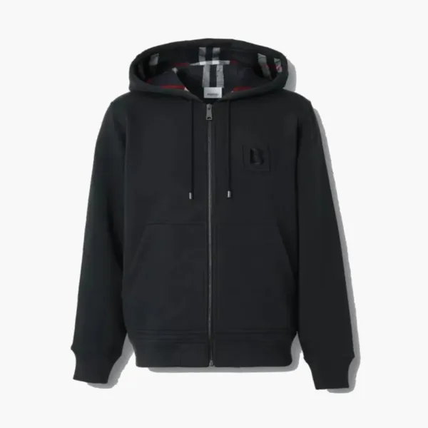 Burberry Letter Graphic Cotton Blend Hoodie Navy