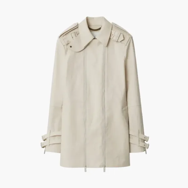 Burberry Cotton Trench Jacket Neutrals