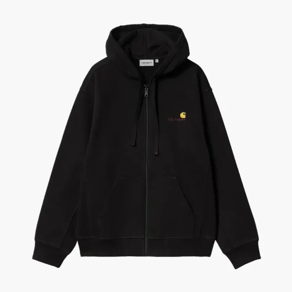 Carhartt WIP Hooded American Script Zip Jacket Black