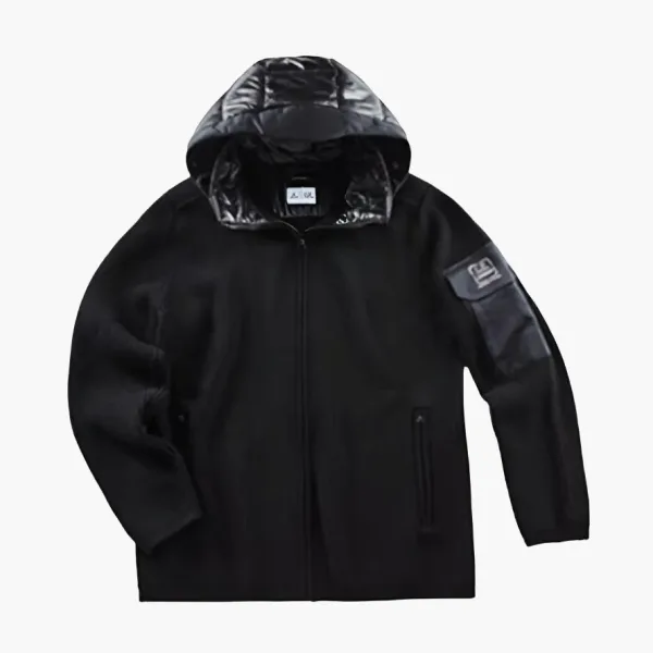Spyder x C.P. Company Patchwork Detachable Hood Wool Sweater Black
