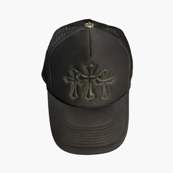 Chrome Hearts Triple Cross Cemetery Trucker Hat Black