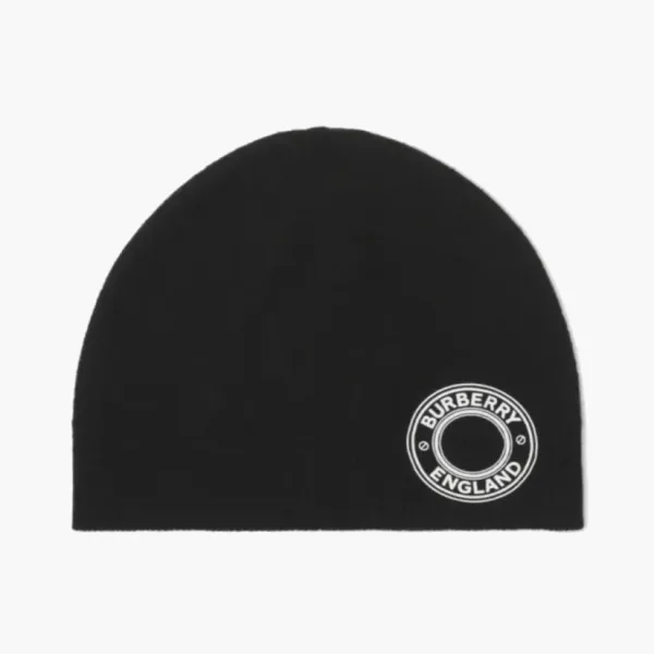 Burberry Logo Graphic Cashmere Blend Beanie Black