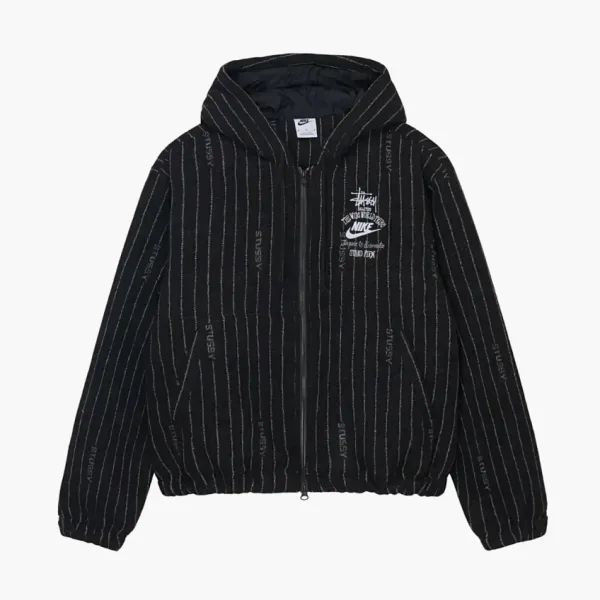 Nike X Stussy Striped Wool Jacket Black