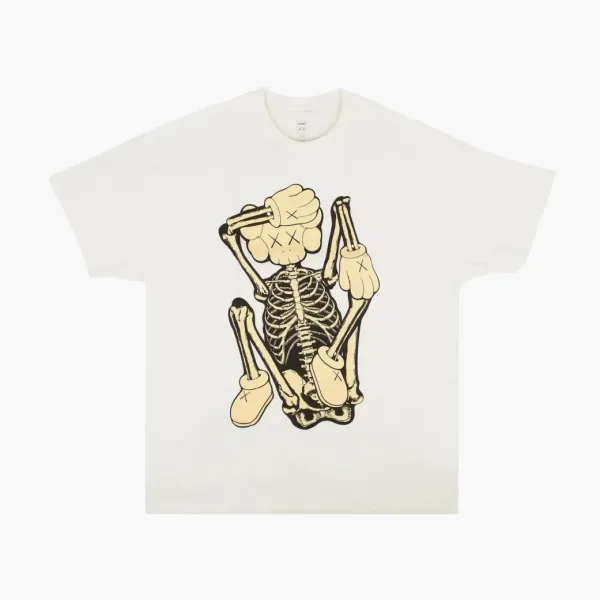 Kaws Skeleton New Fiction Bone T-Shirt White