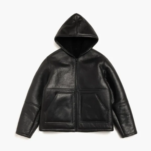 Stussy Shearling Hooded Jacket Black