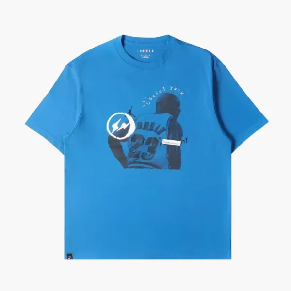 Air Jordan X Travis Scott X Fragment T-shirt Blue
