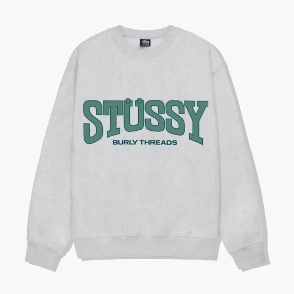 Stussy Burly Threads Crew  Ash Heather