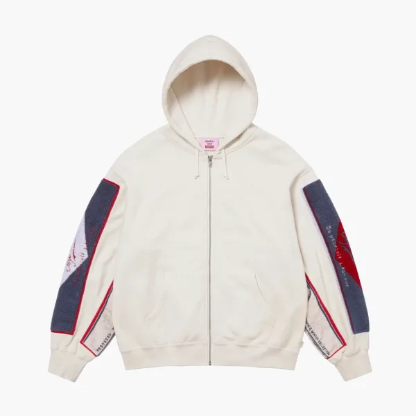 Supreme x Martine Rose Towel Zip Up Hooded Sweatshirt White