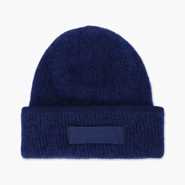 Jacquemus Le Bonnet Gros Grain Beanie Navy Blue