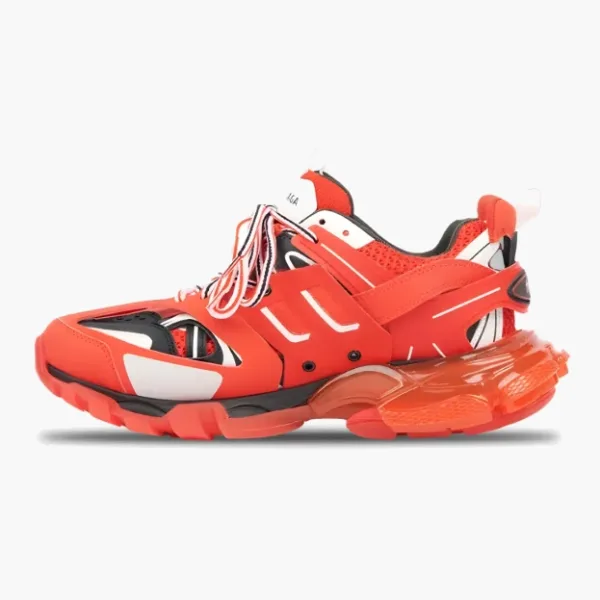 Balenciaga Track Clear Sole Low-Top Sneakers Red
