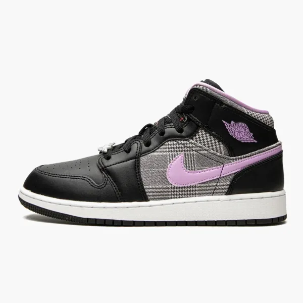 Air Jordan 1 Mid GS Houndstooth