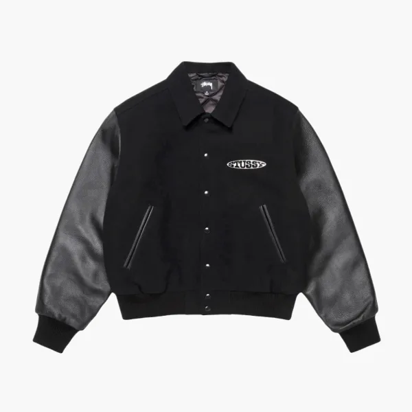 Stussy Globe Varsity Jacket Black