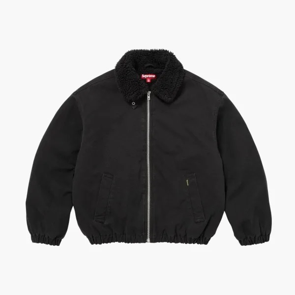 Supreme Faux Shearling Lined Bomber Jacket Black