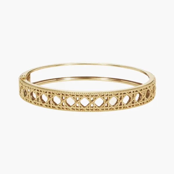 Dior Metal Bangles WMNS Gold Cannage Band