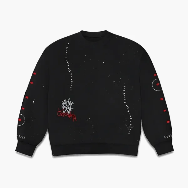 Travis Scott Cactus Jack Embroidered Scribble Sweatshirt Black