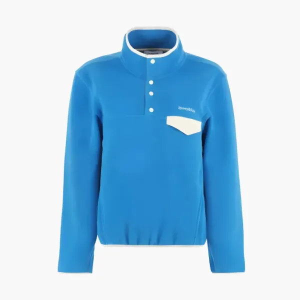 Sporty & Rich Logo Embroidered High Neck Sweatshirt Blue