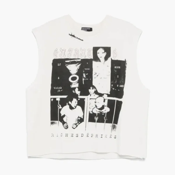 Enfants Riches Déprimés Endless Blockades Cut Off T-Shirt Faded White