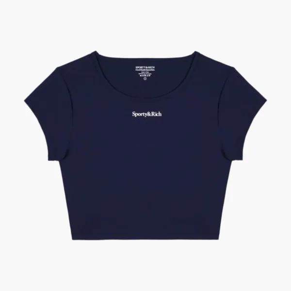 Sporty & Rich Activewear Serif Logo Training Tee WMNS Marine Blue