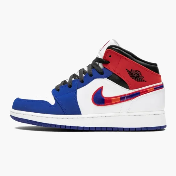 Air Jordan 1 Mid SE GS Multicolor Swoosh