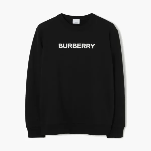 Burberry Logo Print Cotton Sweatshirt Black