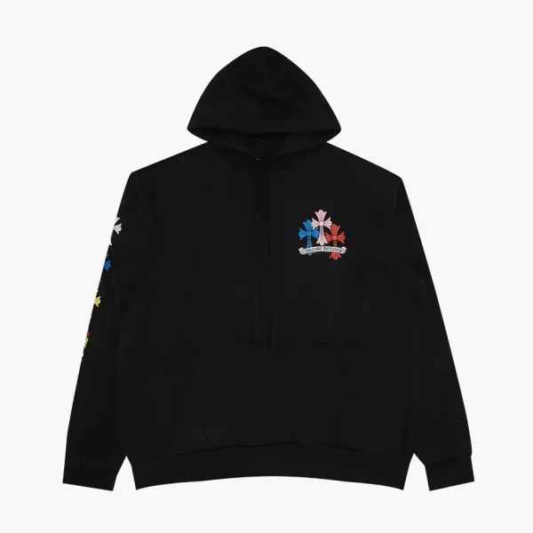 Chrome Hearts Multi Color Cross Cemetery Hoodie Black