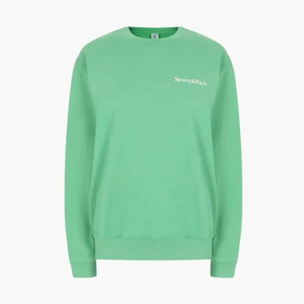 Sporty & Rich Logo-print Cotton Sweatshirt Green