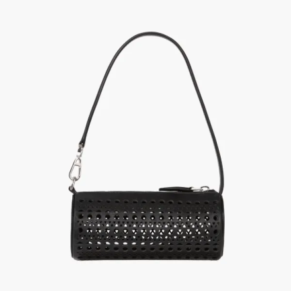 Alaia Mini Tube Bag in Calfskin Black