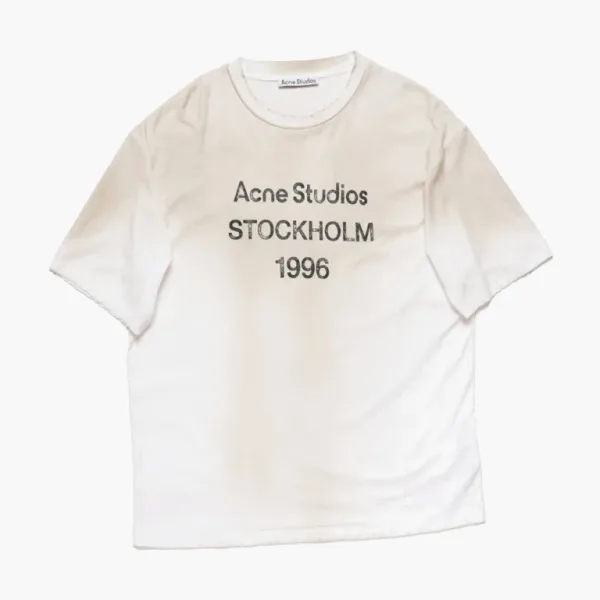Acne Studios Logo T-shirt Relaxed Fit Dusty White