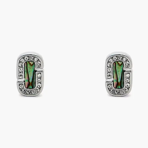 Marc Jacobs The J Marc Luxe Abalone Earrings Silver