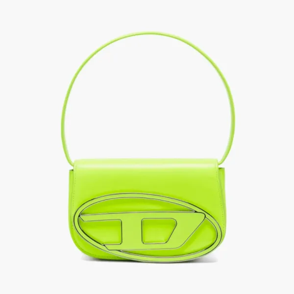 Diesel 1DR Shoulder Bag Neon Leather Yellow Fluo