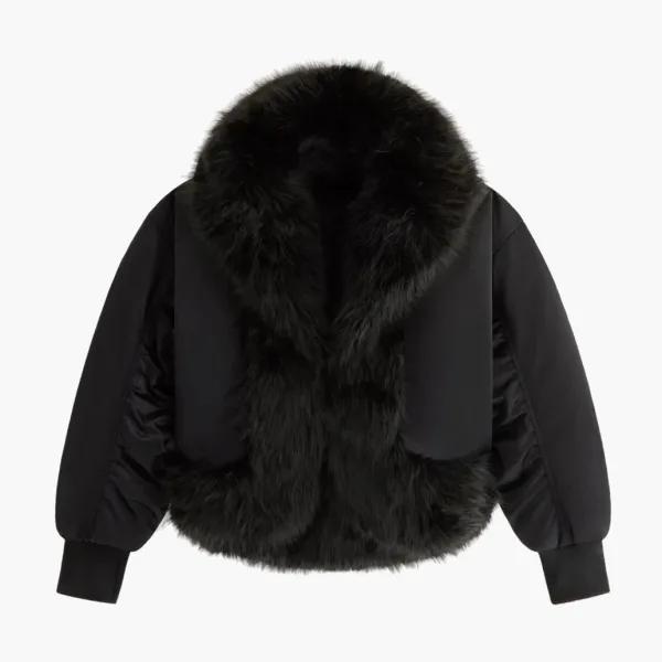 Kith Senna Faux Fur Reversible Bomber Black