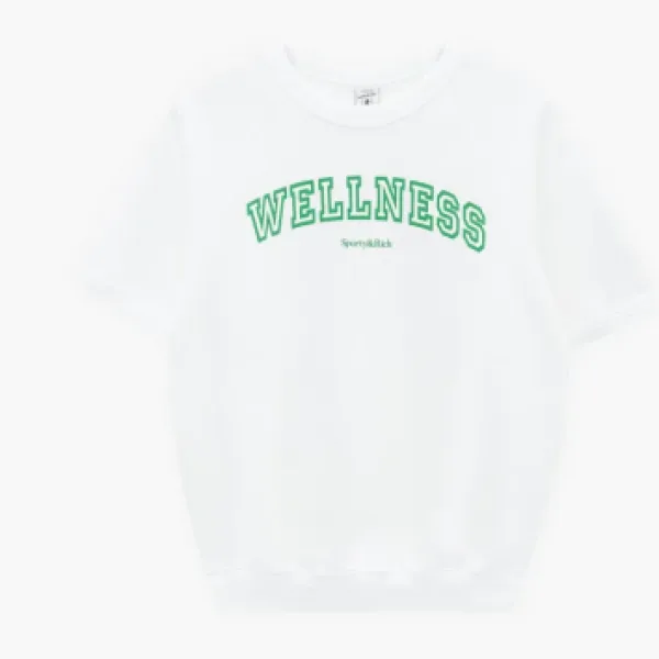 Sporty & Rich Wellness IVY (outline) Short Sleeve Crewneck SS24 White