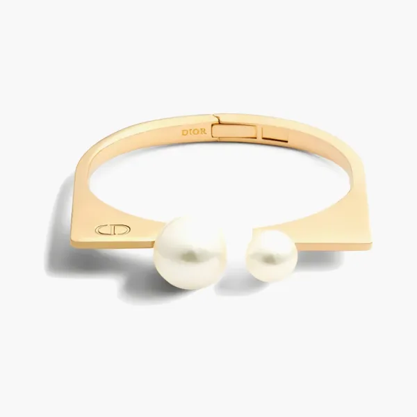 Dior Metal Resin Pearl Bangles WMNS Gold