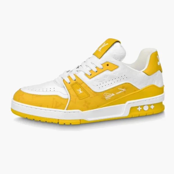 Louis Vuitton Lv Trainer White Yellow Monogram