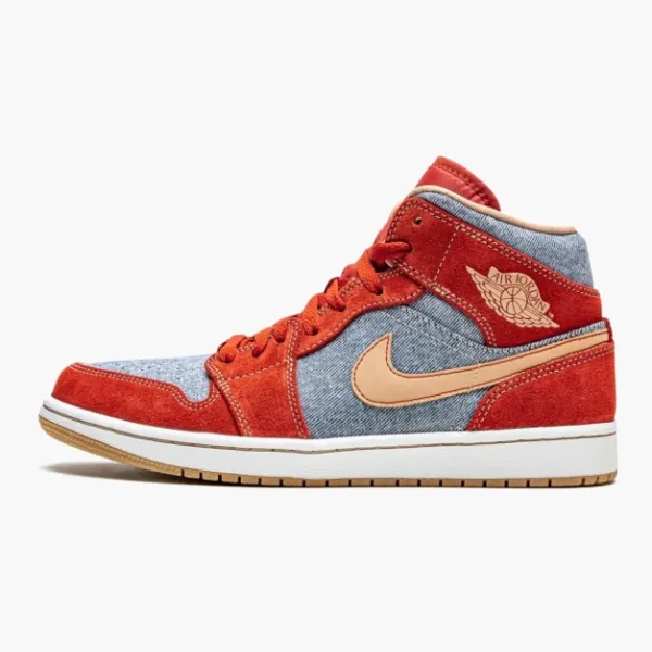 Air Jordan 1 Mid Denim Red