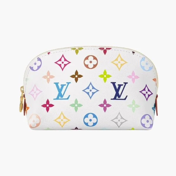 Louis Vuitton x TM Monogram Multicolor Cosmetic Pouch PM White