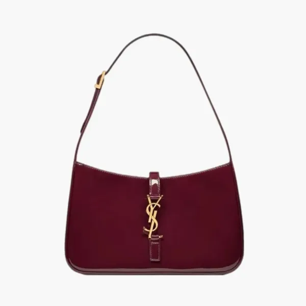 Saint Laurent Le 5 À 7 Mini Patent Leather Shoulder Bag Dark Red Wine