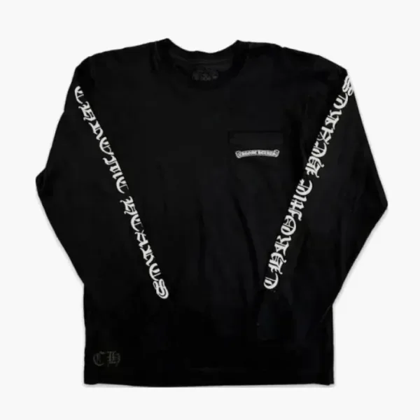 Chrome Hearts Scroll Logo Long Sleeve Black