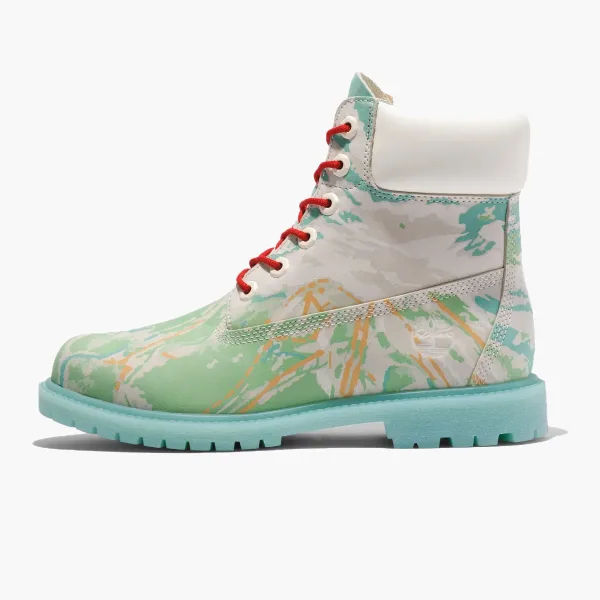 Timberland Ski School Heritage 6 Inch Boot WMNS Trail Maps - Blue Green Nubuck