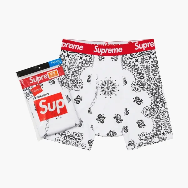 Nike Supreme Hanes Bandana Boxer Briefs 2 Pack White